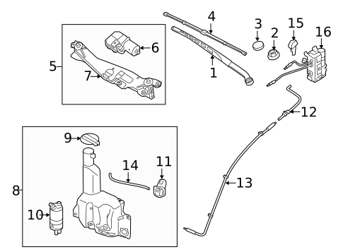 Wiper & Washer Components for 2017 Hyundai Santa Fe #2