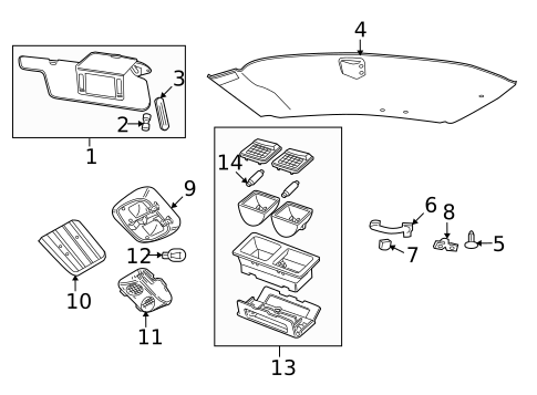 Interior Trim - Roof for 2005 Mercury Grand Marquis #0