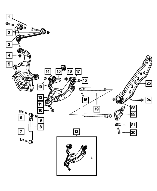 6508044AA - Front Suspension: Shoulder Square Neck Bolt, Mounting for Mopar Image
