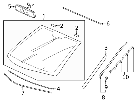 Glass - Windshield for 2019 Honda Fit #0