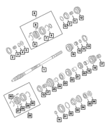 68330043AA - P66M-D; 6-Speed; Manual Transmission: Transmission Mainshaft for Fiat: 124 Spider Image