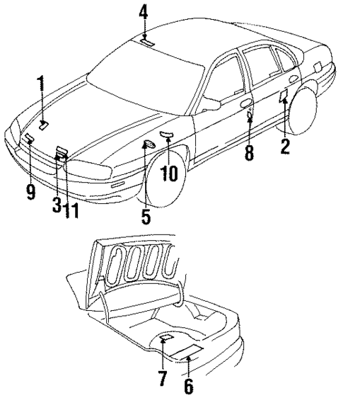Labels for 1998 Chevrolet Lumina #0