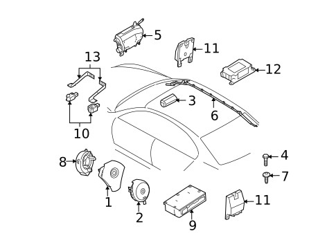 Air Bag Components for 2005 BMW 525i #0