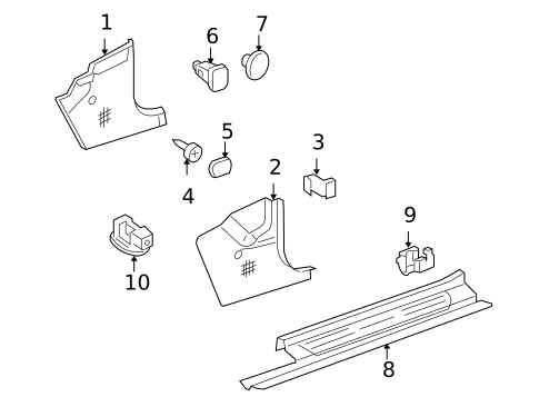 Interior Trim - Pillars for 2005 Mercedes-Benz SLK 55 AMG&reg; #0