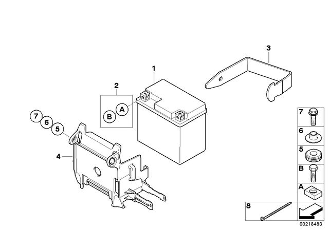 61217705913 - : Battery Hold Down for BMW-Motorrad Image