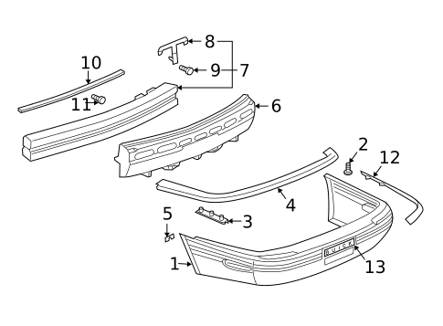 Bumper & Components - Rear for 2004 Buick Park Avenue #0