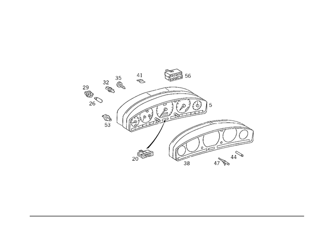 1295420005 - Electrical Equipment and Instruments: Remote Thermometer for Mercedes-Benz: 300SD, 300SL, 400SE, 400SEL, 500SEC, 500SEL, 500SL, 600SEL, 600SL, S420 Image