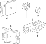 85698873 - Body: Object Sensor for Buick: Enclave | Cadillac: Escalade, Escalade ESV, ESCALADE IQ, OPTIQ | Chevrolet: Equinox EV, Silverado EV, Traverse | GMC: Acadia, Sierra EV Image