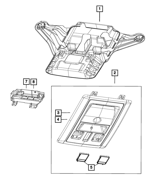 68239084AA - Interior Trim: Courtesy Lamp Lens, Right for Mopar Image image