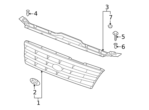 Grille & Components for 2001 Kia Optima #0