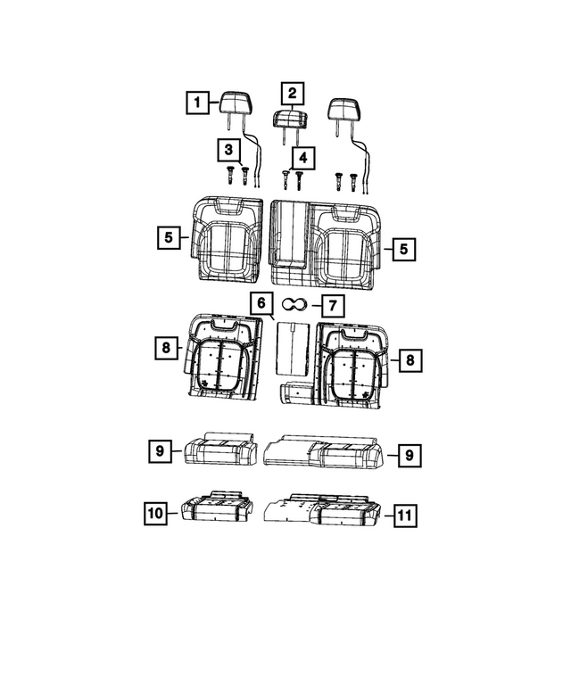 7YZ34TX7AA - : Rear Seat Cushion Cover, Right for Mopar Image