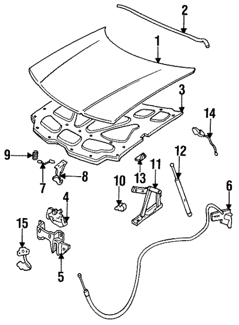 Hood & Components for 1993 Cadillac Allante #0