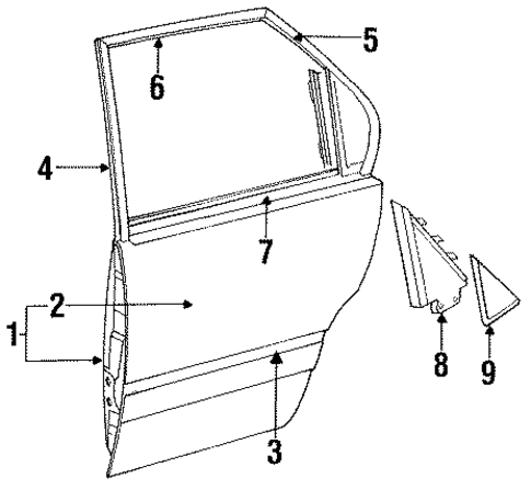 Door & Components for 1996 INFINITI Q45 #1