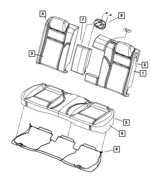 Rear Seats - Second Row for 2011 Dodge Challenger #0