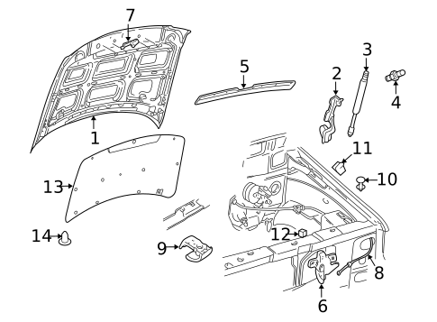 Hood & Components for 2005 Mercury Mountaineer #0