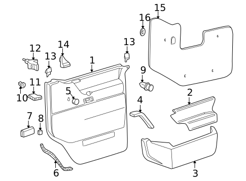 Interior Trim - Front Door for 1997 Volkswagen EuroVan #0