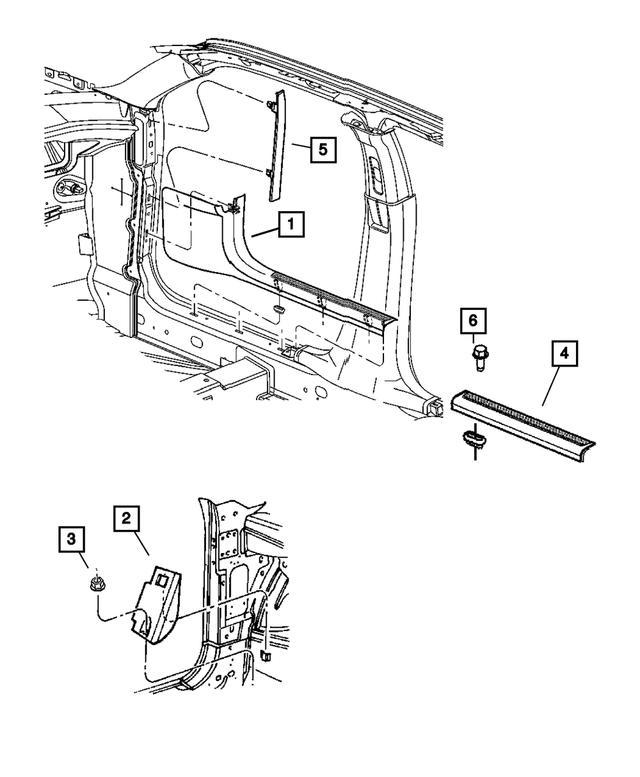 55197482AB - Interior Trim: Footrest Support for Mopar Image