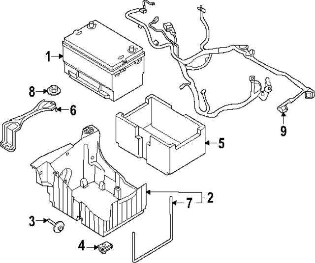 PC3Z10732B - Electrical: Battery Tray for Ford: F-250 Super Duty, F-350 Super Duty, F-450 Super Duty Image