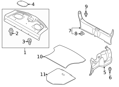 Interior Trim - Rear Body for 2003 Mazda Protege #0