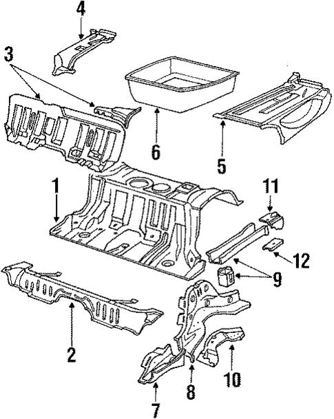 Rear Floor & Rails for 1989 Audi 100 Quattro #0
