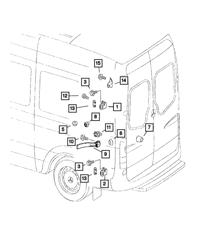 68006455AA - Doors, Door Mirrors and Related Parts: Rear Door Hinge, Top, Left for Dodge: Sprinter 2500, Sprinter 3500 Image