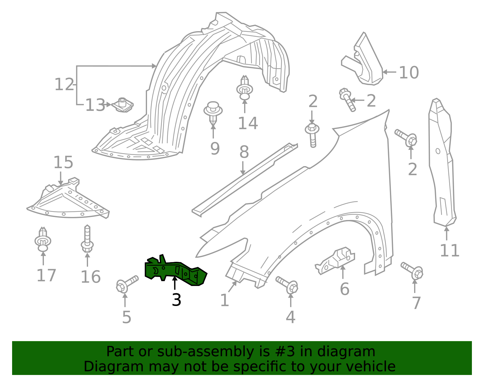 TKZ8-52-1R0A - Fender Mtg Bkt 2016-2023 Mazda CX-9 | Mazda-Parts