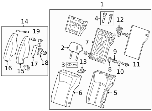 Rear Seat Components for 2016 Chevrolet Cruze Limited #1