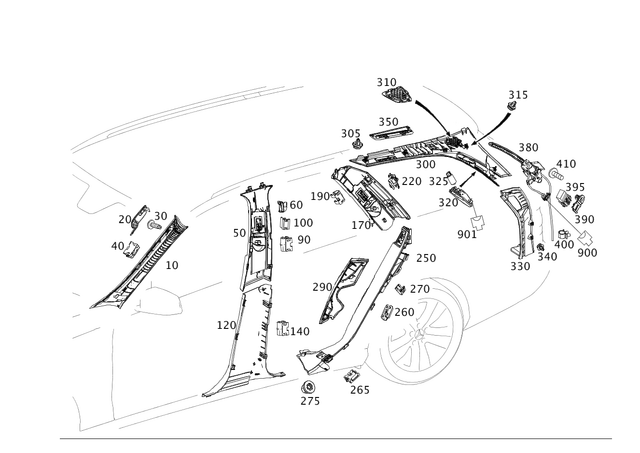 2126904926 - Trim and Lining: Trim, a-Pillar for Mercedes-Benz: E250, E350, E400, E550, E63 AMG, E63 AMG S Image image