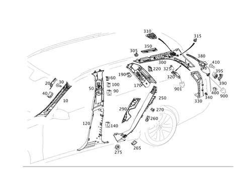 Trim for a, B, C and D-Pillar for 2012 Mercedes-Benz E350 #0