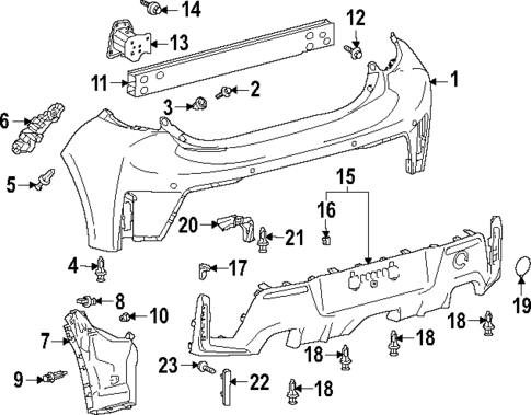 Bumper & Components - Rear for 2023 Toyota GR Corolla #0