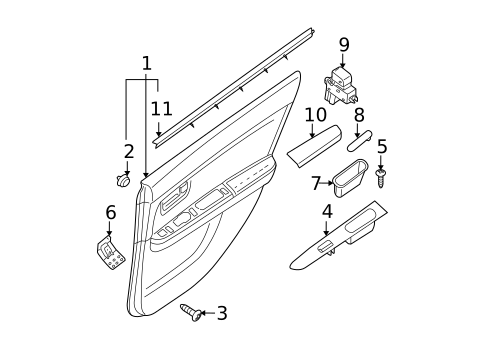 Interior Trim - Rear Door for 2012 Nissan Sentra #0