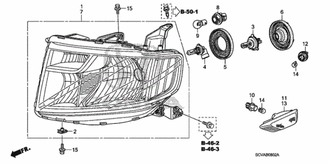 Headlight (3) for 2010 Honda Element #0