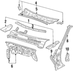 61100SE0A00ZZ - Body: Cowl for Honda: Accord Image