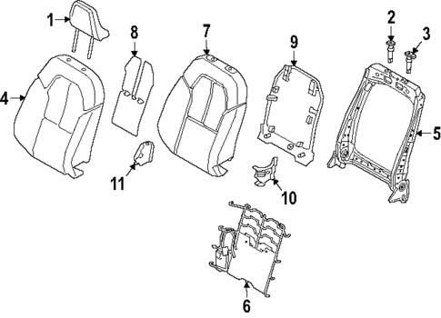 Passenger Seat Components for 2025 Volvo EC40 #1