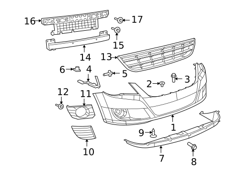 Bumper & Components - Front for 2010 Volkswagen Routan #0