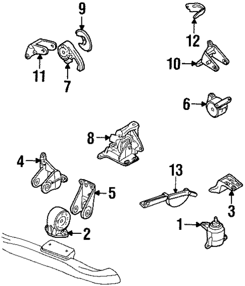 Engine & Trans Mounting for 1997 Mercury Mystique #0