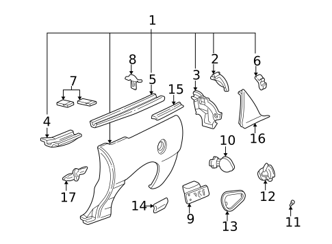 Quarter Panel & Components for 2000 Chevrolet Camaro #0