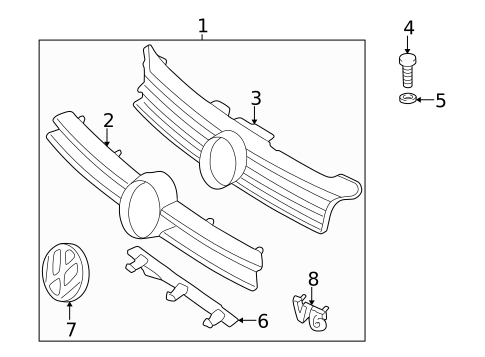 Grille & Components for 2003 Volkswagen Jetta #0