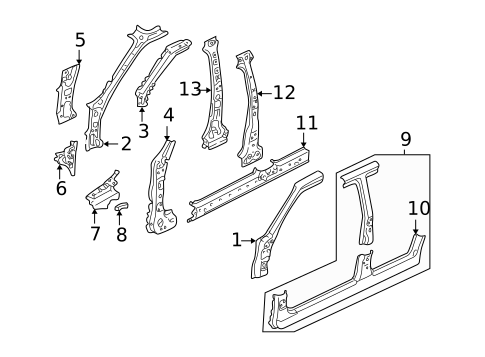 Hinge Pillar for 2005 Ford Escape #1
