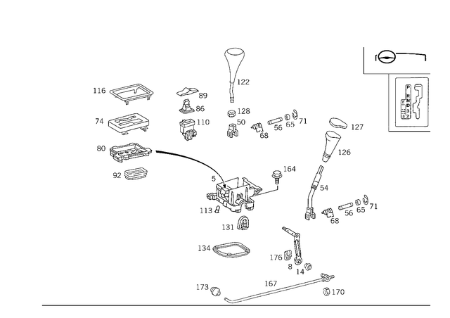 2022671310 - Gearshift Mechanism: Handle for Mercedes-Benz: C220, C230, C280, C43 AMG Image image