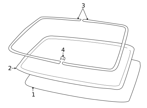 Glass & Hardware - Back for 1999 Jaguar Vanden Plas #1