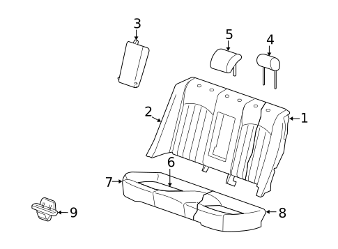 Rear Seat Components for 2005 Jaguar X-Type #4