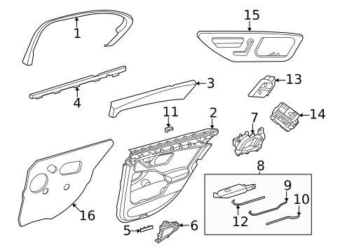 Interior Trim - Rear Door for 2025 Mercedes-Benz EQE AMG&reg; #1