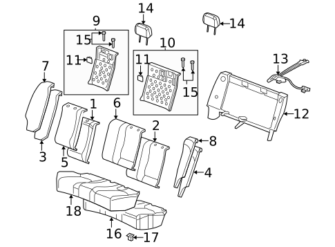 Rear Seat Components for 2005 Chevrolet Malibu #0
