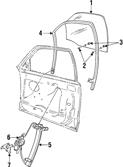 Glass - Front Door for 1998 Mercury Grand Marquis #0