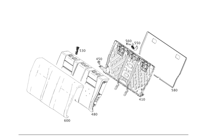 177920030464 - Rear Seat Bench: Pivot Bearing for Mercedes-Benz: 180A, 180b, 220a, A220, CLA250, CLA35 AMG, CLA45 AMG, CLA45 AMG S, GLA250, GLA35 AMG, GLA45 AMG Image image