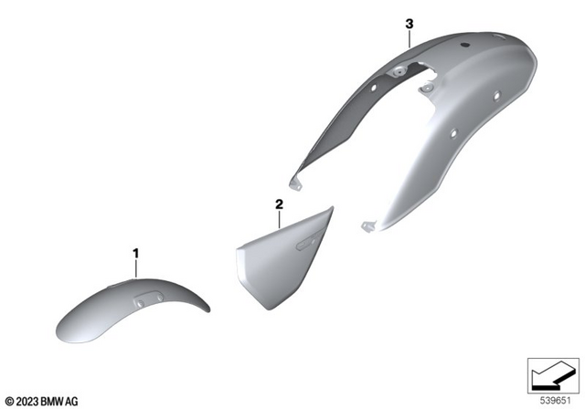 46615A8F9D5 - Body Equipment: Front Wheel Fender - Avussilver met for BMW-Motorrad Image image