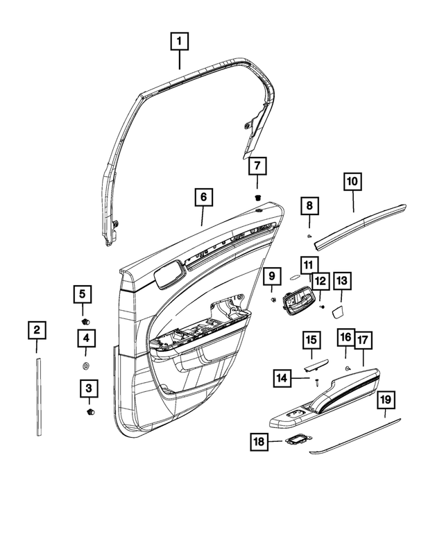 55315137AC - Interior Trim: Door Window Opening Molding, Left for Mopar Image