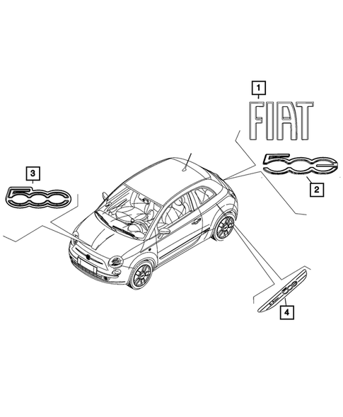 Nameplates for 2024 Fiat 500E #0