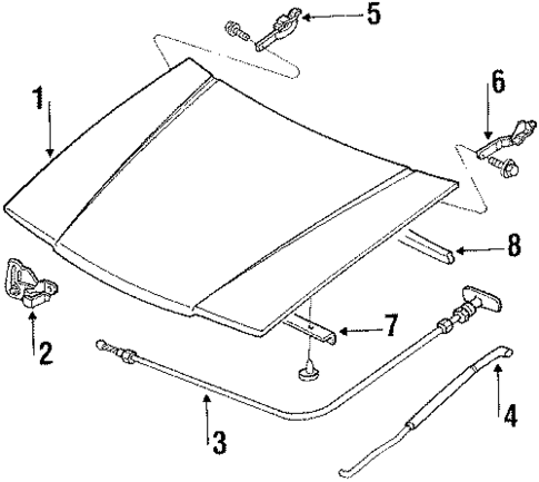 Hood & Components for 1989 Mercury Tracer #0